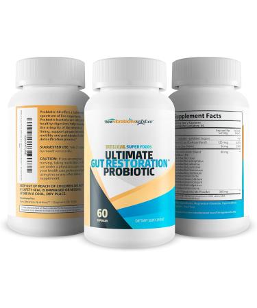 Biblical Super Foods Ultimate Gut Restoration Probiotic - Our Best Gut Restore Probiotic Formula - Ultimate Micro Biome Probiotics - Probiotics and Prebiotics - Synbiotic Vitamin D Immunity Capsules - Buy Online on GoSupps.com