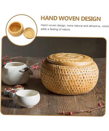 Cabilock Flower Tea Basket Containers for Food Tea House Basket Household Storage Rack Weaving 10X10X8CM As Shown - Buy Online on GoSupps.com