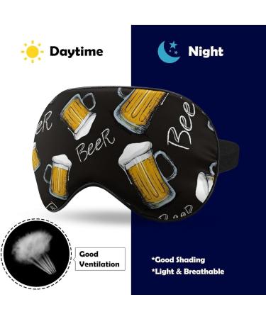 Beer Drinking Saint Patricks Sleep Mask Eye Cover for Sleeping Blindfold with Adjustable Strap Blocks Light Night Travel Nap for Men Women - Buy Online on GoSupps.com