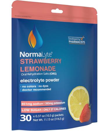 NormaLyte Strawberry - Electrolyte Powder Packets | Clinically Studied Electrolyte Drink Mix | 30 Count Effective Hydration Sticks - Buy Online on GoSupps.com