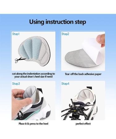 Breathable Mesh Heel Grips - 4 Pieces Set for Men & Women | Anti-Slip Cushions for Loose, Large Shoes | Prevent Rubbing, Blisters & Slipping Out | Self-Adhesive Heel Protectors in Black & Beige - Buy Online on GoSupps.com
