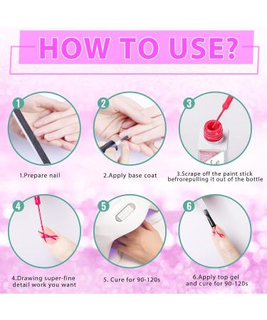 Rechoo 6PCS Reflective Glitter Nail Polish Gel Set - Sparkly UV Gel for Nail Art Design 8ml Diamond Glitter Colors for Drawing Lines - Buy Online on GoSupps.com