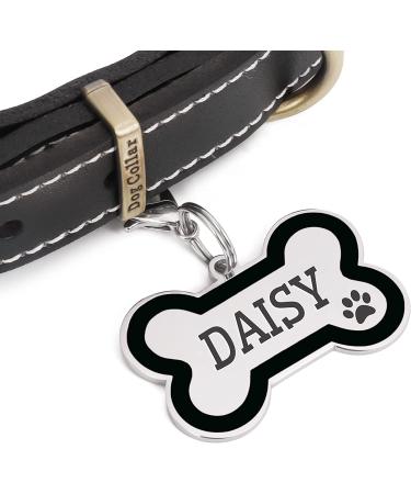 Personalized Bone Shaped Pet ID Tag for Dogs and Cats | Engraved Collar Pendant | Custom Engrave Name & Number | Cat & Dog Supplies | Gift for Pets |Black - Buy Online on GoSupps.com