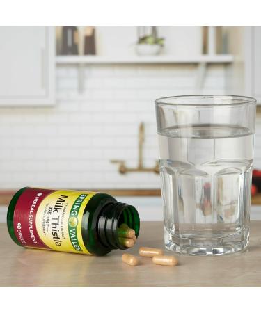 Spring Valley Milk Thistle Extract 175 mg 90 Capsules Standardized Herbal Supplement with Silymarin Set by Basket Goods - Buy Online on GoSupps.com