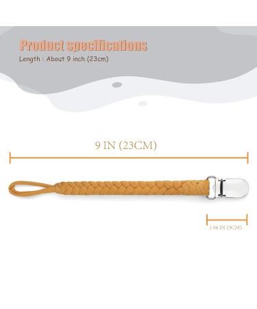 Sugee Braided Pacifier Clip Leash Set for Baby Boys and Girls - 4 Pack Grey Soothie Binky Holder - Buy Online on GoSupps.com