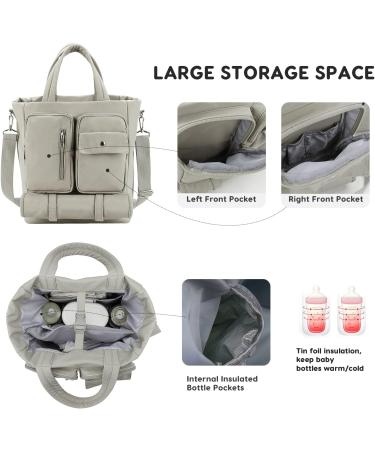 SONARIN Multifunctional Large Capacity Baby Nappy Changing Tote Bag Waterproof Lightweight Baby Changing Bag Satchel Messenger Bag Portable Travel Diaper Bag with Changing Mat Khaki - Buy Online on GoSupps.com
