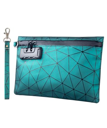 Smell Proof Bags with Combination Lock, 6"x 9" Smell Proof Pouch Container, Odor Proof Stash Bag for Travel - Keeps Scents Locked - Hide Odor and Scent(Green)