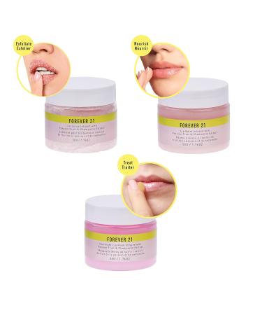 3 pc Lip Care Kit - Lip Scrub Overnight Mask and Daily Balm Infused with Passion Fruit & Chamomile Extract - Exfoliate Treat and Nourish Lips - Buy Online on GoSupps.com