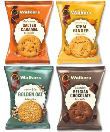 Walkers Shortbread Catering Assorted Biscuit Twin Packs Golden Oat Belgian Chocolate Salted Caramel & Stem Ginger Biscuits - Indulge in Gourmet Flavors Box 1 x 100 100 Count (Pack of 1) - Buy Online on GoSupps.com