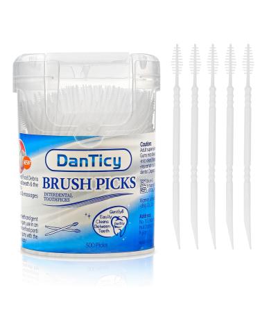 Brushpicks Interdental Toothpicks Soft Bristle Dental Floss Picks Toothpicks Helps Removes Plaque and Debris Between Your Teeth 300PCS (Pack of 1) 1 Count (Pack of 300)