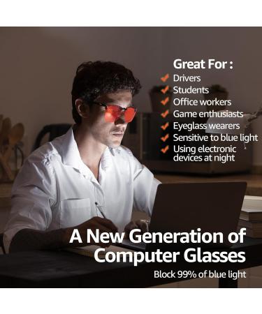 Shop TJUTR Clip-On Blue Light Blocking Glasses - Anti Eyestrain for Big Prescription Frames | Ideal for Gaming & TV Viewing Worldwide - Buy Online on GoSupps.com