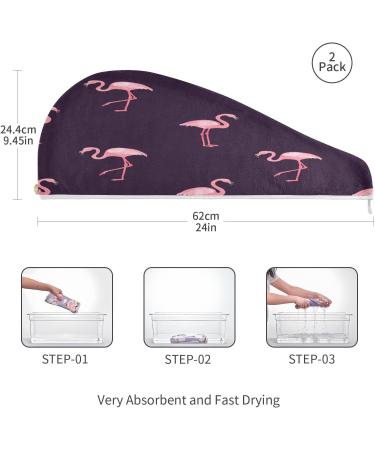 Pink Flamingo Dry Hair Cap Set | Quick Drying Towel & Button Headband | Super Absorbent & Soft | Perfect for International Shipping - Buy Online on GoSupps.com