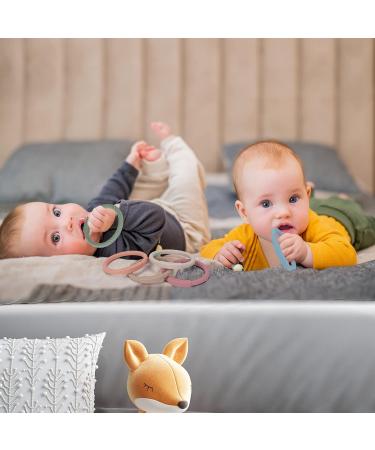 Silicone Baby Teething Rings Bracelets 4 Pack - BPA Free Chew Toys for 3+ Month Babies - Wearable Mom Bracelets - Ether, Sage, Muted, Apricot - Buy Online on GoSupps.com