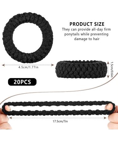 20 Pieces Seamless Hair Elastics Stretch Hair Ties Ponytail Bands Thick Cotton Hair Bands No Crease No Break No Slip for Thick Heavy and Curly Hair (Multicolor) - Buy Online on GoSupps.com