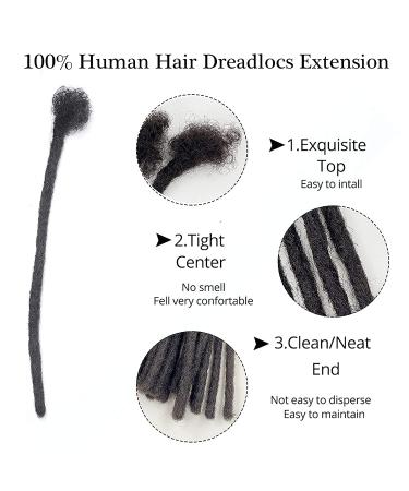 JISHENG Dreadlocks Extensions 14 Inch 100% Remy Human Hair Permanent Locs - 0.4cm Width - Buy Online on GoSupps.com