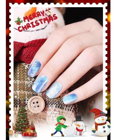 EBANKU Christmas Glitter Gel Nail Strips | Long Lasting Waterproof Nail Wraps | Full Nail Stickers with Nail File & Wipes | UV/LED Lamp Required (SDTRK12) - Buy Online on GoSupps.com