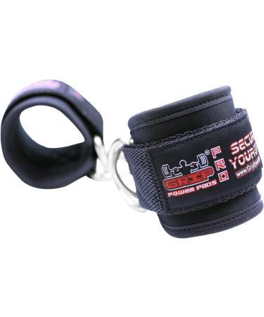 Neoprene Ankle Straps for Cable Machines - Adjustable Double D-Ring Cuffs for Enhanced Leg, Abs, and Glute Workouts - Buy Online on GoSupps.com