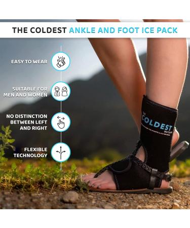 Coldest Foot Ankle Achilles Pain Relief Ice Wrap with 2 Cold Gel Packs - Ideal for Achilles Tendon Injuries, Plantar Fasciitis, and Bursitis - Cold Therapy for Sore Feet - Black (XS-XL) - Buy Online on GoSupps.com
