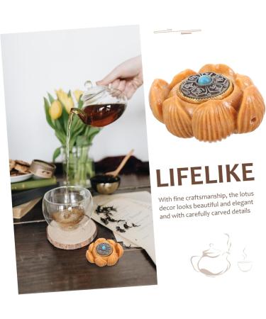 Handcrafted Wooden Miniature Lotus Ornament - Homsfou Auto-Decor for Office & Home Decoration - Buy Online on GoSupps.com