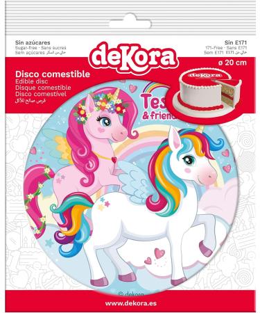 Dekora - Unicorn Edible Image - Children's Birthday Cake Topper Decoration (Edible Disc 8 inch) - Buy Online on GoSupps.com