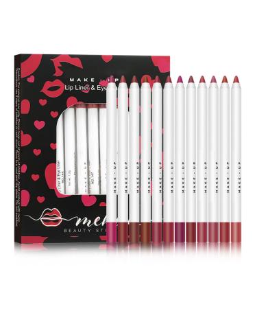 G n rique Lip pencil makeup lip liner | 12-color matte lip pencil | Waterproof and long-lasting matte lip pencil nude shade for women and girls