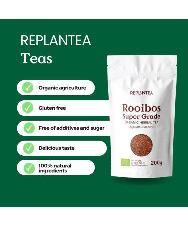 Rooibos Tea Loose Leaf Organic 200g (100 Cups) | Super Grade Rooibos Tea | Loose Leaf African Red Bush Tea REPLANTEA - Buy Online on GoSupps.com