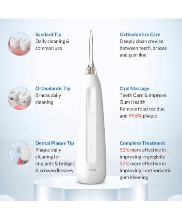 Bixdo Cordless Water Flosser with 3 Jet Tips | Rechargeable & Portable Oral Irrigator for Teeth | Wireless Charging Base | Ideal for Travel & Home Use - Buy Online on GoSupps.com