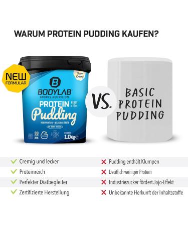 BODYLAB24 Protein Pudding Banana 1000g - 25g Protein per Serving Quick & Easy Preparation Ideal Protein-Rich Snack - Buy Online on GoSupps.com