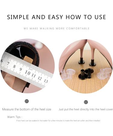 12 Pairs High Heel Protectors - 3 Colors & 4 Sizes - Heel Stoppers & Repair Caps for Weddings - Protect Heels from Grass Bricks & Cracks - Buy Online on GoSupps.com