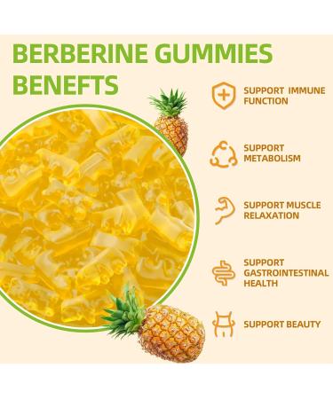 High Potency Berberine Gummies with Ceylon Cinnamon - 1500mg Immune & Metabolism Support Sugar-Free Pineapple Flavor - 60 Count - Buy Online on GoSupps.com