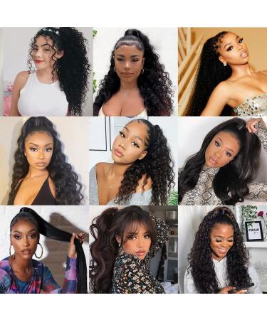 Seelaak 10A Brazilian Kinky Curly Human Hair Ponytail Extension 20 Inch - Afro Curly Wavy Clip-In Hairpiece | 1B# Color - Buy Online on GoSupps.com