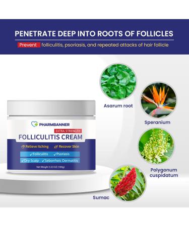 Folliculitis Treatment Cream Extra Strength Folliculitis Scalp Treatment Antifungal Cream Psoriasis Cream Fast Effective Treatment for Folliculitis Psoriasis & Seborrheic Dermatitis Itch Relief - Buy Online on GoSupps.com