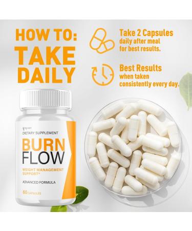 (2 Pack) Burn Flow Capsules Official BurnFlow Support Pills with All Natural Ingredients Advanced Formula Supplement for Overall Health & Wellness with Max Strength Premium Vitamins (120 Capsules) - Buy Online on GoSupps.com