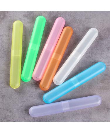 Travel Toothbrush Case - Portable Plastic Holder (7 Pack) | Mixed Color Travel Storage for Toothbrushes - International Shipping Available - Buy Online on GoSupps.com