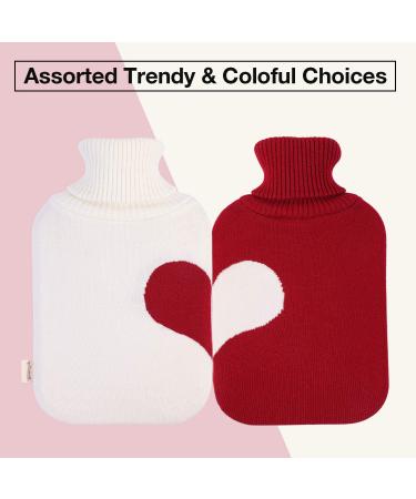 Soft Knit Heart Pattern Hot Water Bottle Cover - 2L Wine - HomeTop - Pack of 1 - Buy Online on GoSupps.com