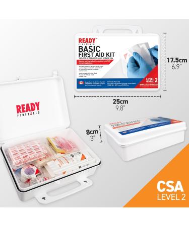 Ready First Aid CSA Type 2 Basic First Aid Kit - Suitable For Workplace With A Low Risk Work Environment Including Plastic Box (Small For 2-25 Workers) Small Plastic Box - Buy Online on GoSupps.com
