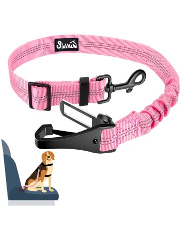 Eyin dog seat belt 3 in 1 rapid belt dog car with a reflective elastic nylon-show dog seat belt for all dog breeds and car seats drink 90cm (pink) 90cm (62-90cm) pink