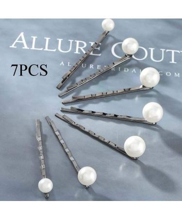 Bartosi Pearls Bobby Pins Hair Clips Hair Barrettes Hairpin Accessories - Pack of 7 (White) for Women and Girls - Buy Online on GoSupps.com