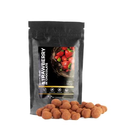 Strawberries Freezing -dried in chocolate - MR FURGESTO - Premium enjoyment - without sugar - healthy snack - cocoa covered nuts and fruits - 80g - Buy Online on GoSupps.com