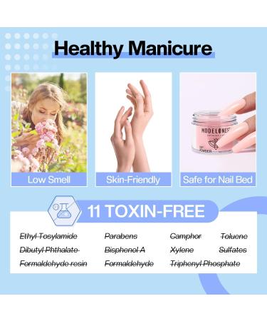 Modelones Dip Powder Clear Color Nail Dipping Powder French Nail Art Build Powder Pro Collection System for Starter Manicure Salon DIY at Home 28+ Long-Lasting No Needed Nail Lamp Cured 1 Oz - Buy Online on GoSupps.com