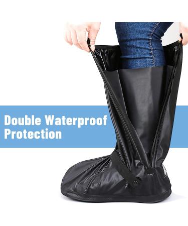 Waterproof Reusable Shoe Covers for Men and Women - Non Slip Shoe Protectors for Rain, Snow, Cycling, Fishing, Hunting - Black, Size L - Buy Online on GoSupps.com