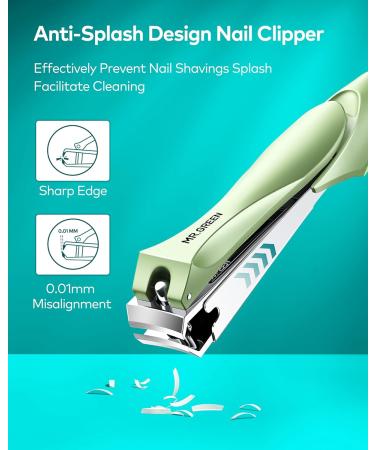 MR.GREEN Nail Clippers with Nail File Anti Splash Nail Clipper Set for Thick Nails Medical Grade Stainless Steel Professional Nail Cutter Sharp and Durable fingernail Clipper for Men and Women(Green) - Buy Online on GoSupps.com
