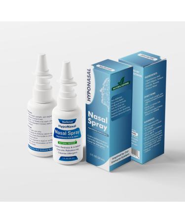 HypoNasal All-Natural Nasal Spray to Rinse Away Irritants and Pollutants That Cause Allergies Congestion Snoring or Inflammation | Pure HOCl + Saline | Use Everyday for Open Airways | 2 Pack