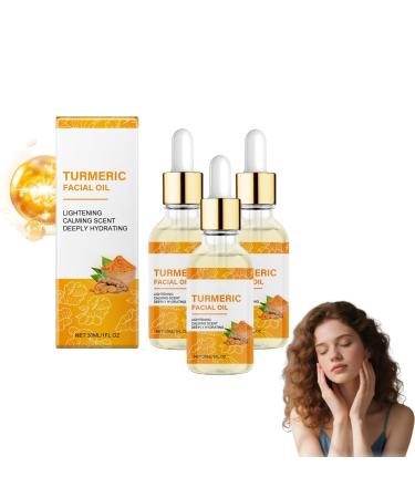 VKaoess Vitamin C & Turmeric Brightening Face Serum Dark Spot Appearance Supporting Serum for Face and Body Moisturizing Glow Oil with Plant Squalane Improves Dull Skin 30 ml 3 Bottles
