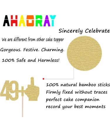 AHAORAY 49+1 Cake Topper - Gold Glitter 50th Birthday Party Cake Decoration Supplies Perfect for Fifty Birthday Party 50th Anniversary or 50 Fabulous - Buy Online on GoSupps.com