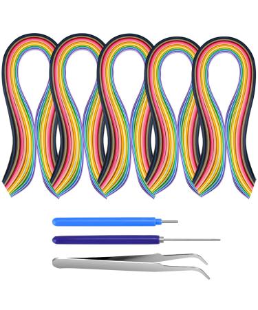 Enenes Quilling Strips Paper Strips Set 900 Colorful Quilling Paper with 3 Quilling Tools 36 Colors Art Paper Strips Set of 4 Sizes for Crafts and DIY 36 Colors Paper Strips