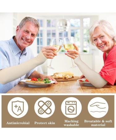 8 Pairs Elderly Skin Protector Sleeves | Arm Sleeve for Thin Skin Tear & Bruise Protection | Nude Color - Buy Online on GoSupps.com