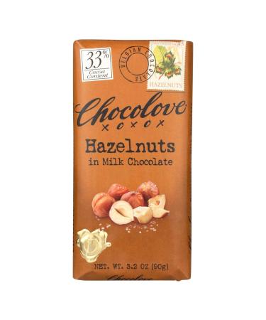 Chocolove Hazelnuts in Milk Chocolate 33% Cocoa 3.2 oz (90 g)
