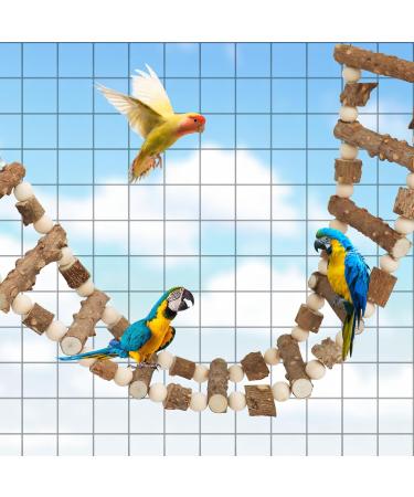 Bird Parrot Ladder Bridge Toy - Natural Pepper Wood Swing & Climbing Accessory for Birds Rats Hamsters - 26 Ladders 74.4x3.93 - Ideal Bird Cage Toy - Buy Online on GoSupps.com