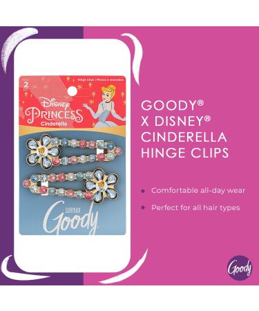 Disney Princess Cinderella Goody Hinge Jewel Clip - Slideproof Rhinestone Hair Accessory for All - Easy Style & Secure Hold - Unisex for Men, Women, Boys & Girls - Buy Online on GoSupps.com